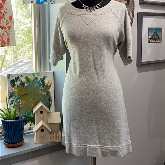 J. Crew Dresses & Skirts - J.Crew Mini Sweater Dress Gray Short Sleeve